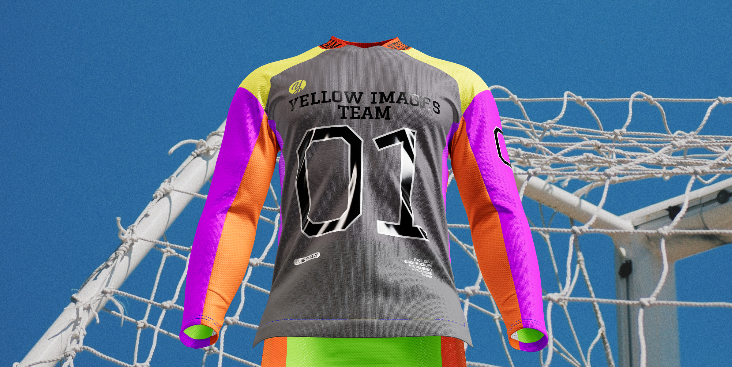 ProVisual — Long Sleeve Soccer Goalkeeper Jersey 3D mockup and 3D model try it now and get