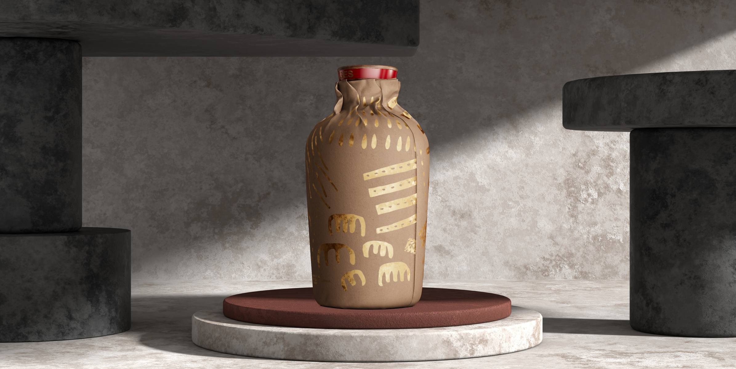 ProVisual —  Liqour Bottle in Paper Wrap 3D mockup and 3D model -  visualize online now