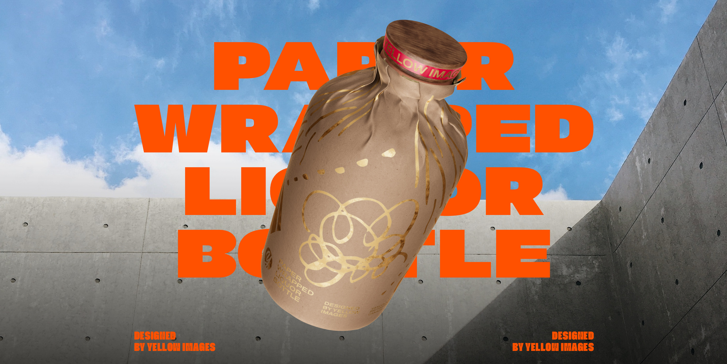 ProVisual —  Liqour Bottle in Paper Wrap 3D mockup and 3D model -  visualize online now