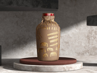 ProVisual —  Liqour Bottle in Paper Wrap 3D mockup and 3D model -  visualize online now