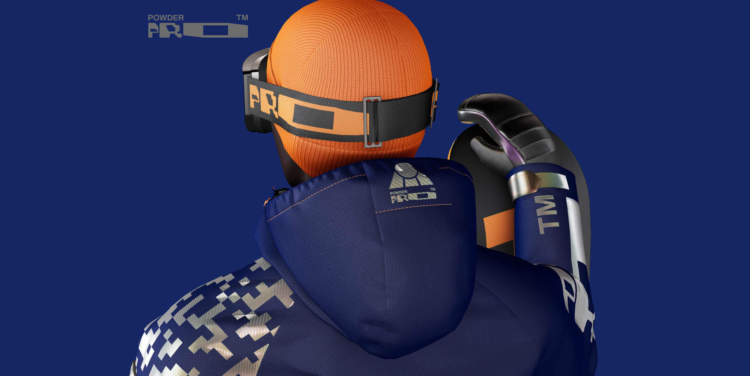 ProVisual — Snowboarder with Board 3D mockup and 3D model - create your perfect project online