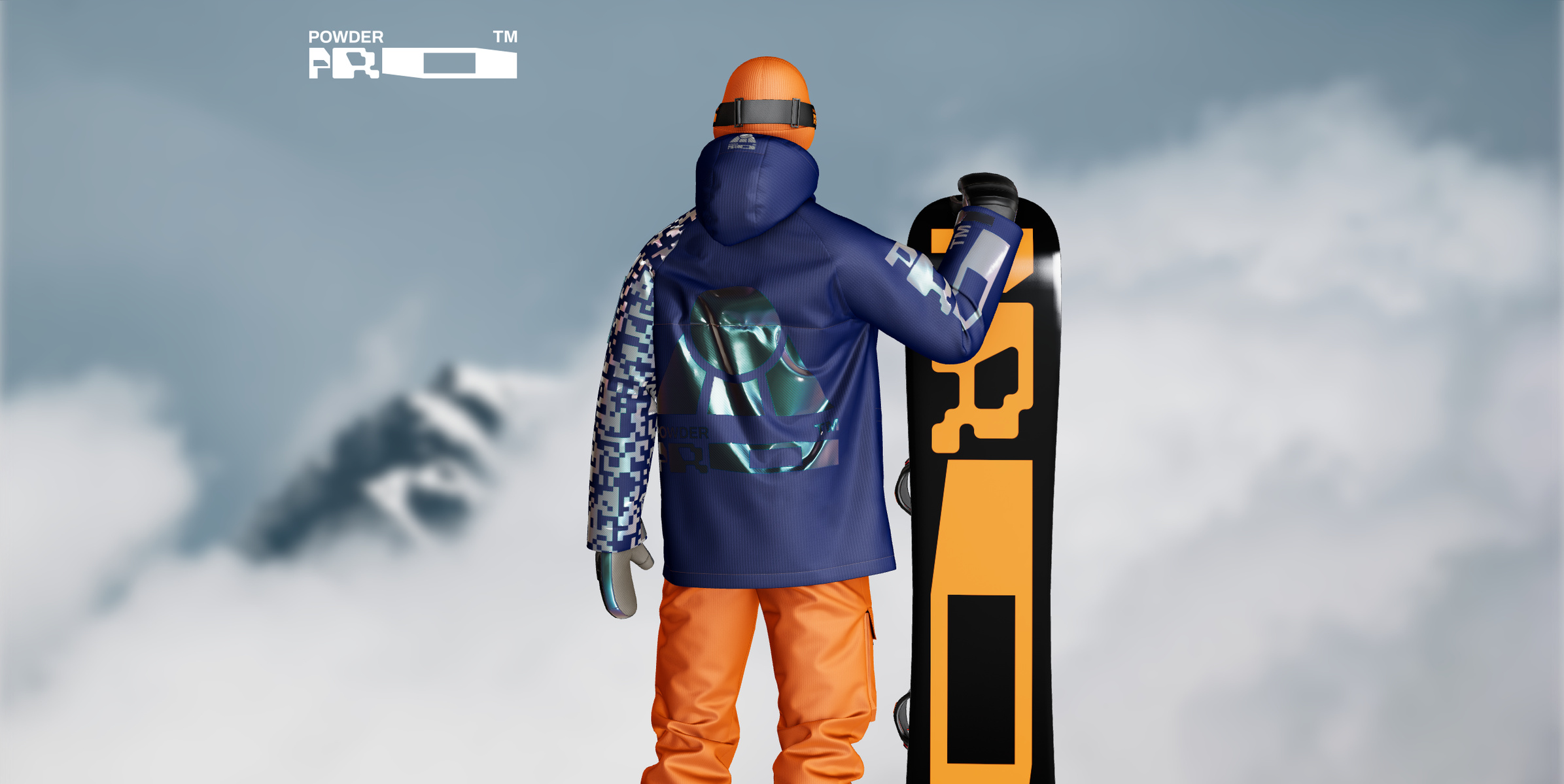 ProVisual — Snowboarder with Board 3D mockup and 3D model - create your perfect project online