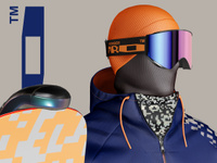 ProVisual — Snowboarder with Board 3D mockup and 3D model - create your perfect project online