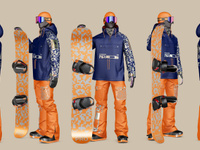 ProVisual — Snowboarder with Board 3D mockup and 3D model - create your perfect project online