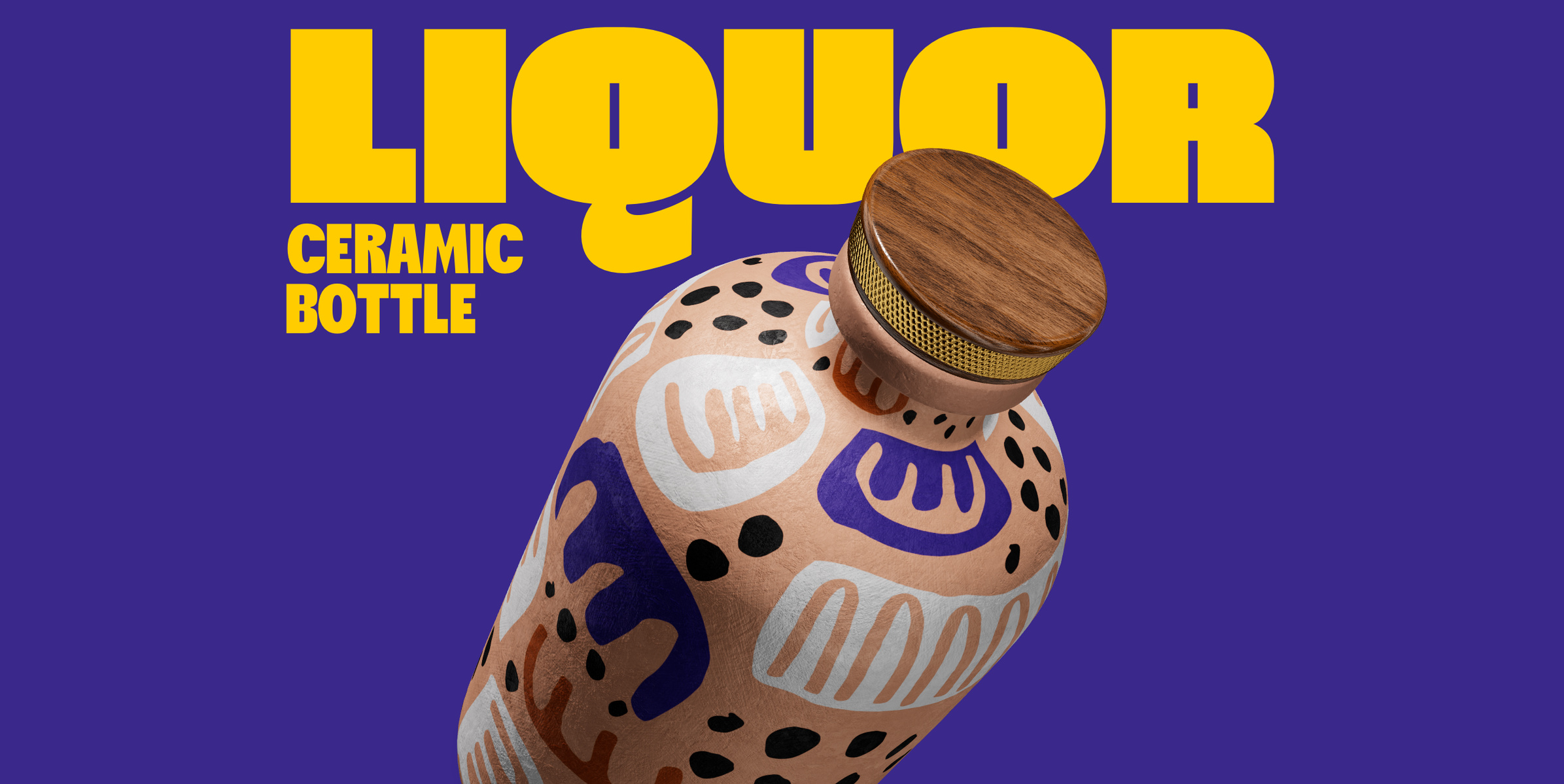 ProVisual —  Ceramic Liquor Bottle 3D mockup and 3D model - explore every detail and customize online now