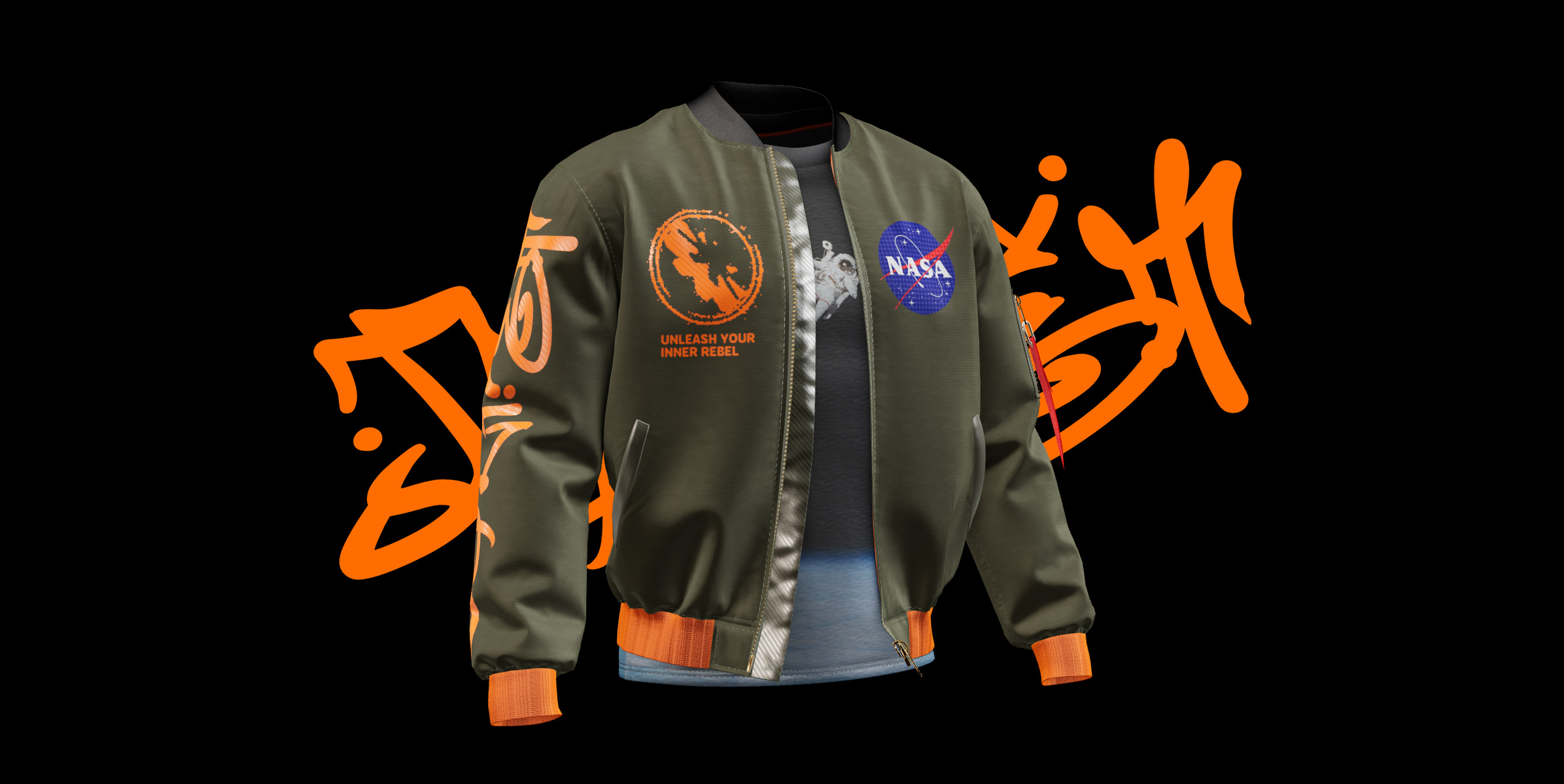 ProVisual —  Bomber Jacket with T-Shirt 3D mockup and 3D model - try it now and get yours today