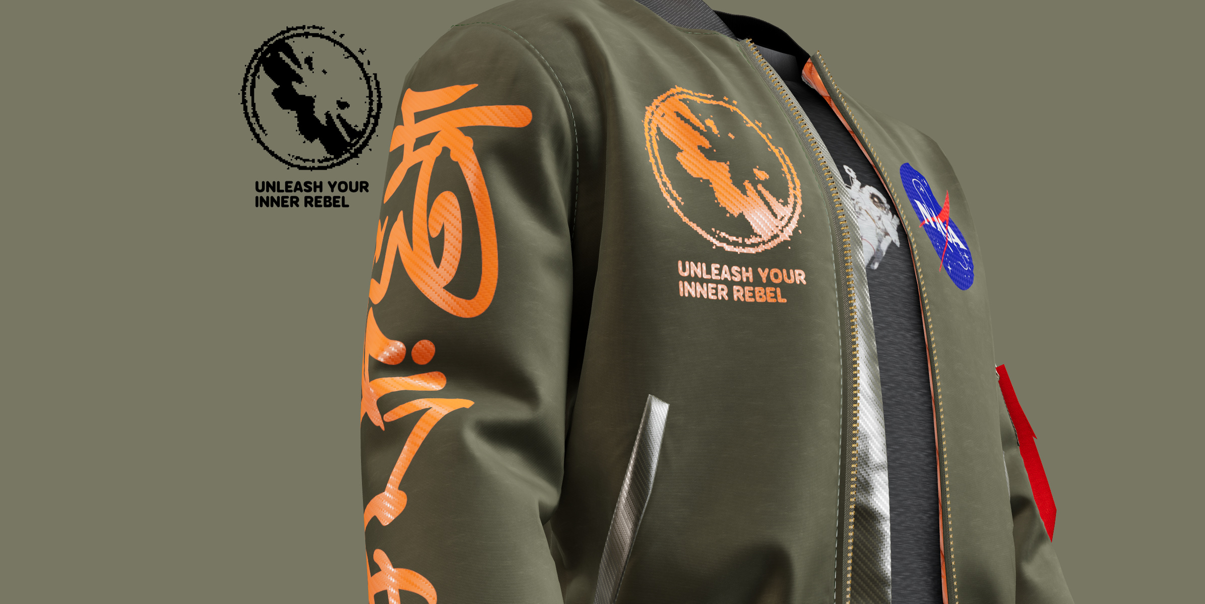 ProVisual —  Bomber Jacket with T-Shirt 3D mockup and 3D model - try it now and get yours today