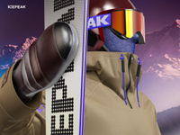 ProVisual —  Skier with Skis 3D mockup and 3D model - see every detail and customize online