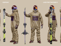ProVisual —  Skier with Skis 3D mockup and 3D model - see every detail and customize online