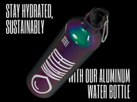 ProVisual —  Aluminium Bottle with Carabiner 3D mockup and 3D model - explore every detail and customize online now